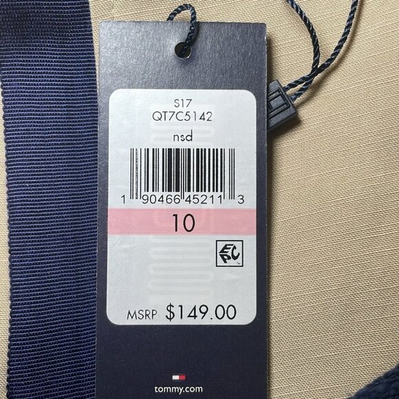 Tommy Hilfiger navy striped linen sheath dress sz 10 - Picture 3 of 8